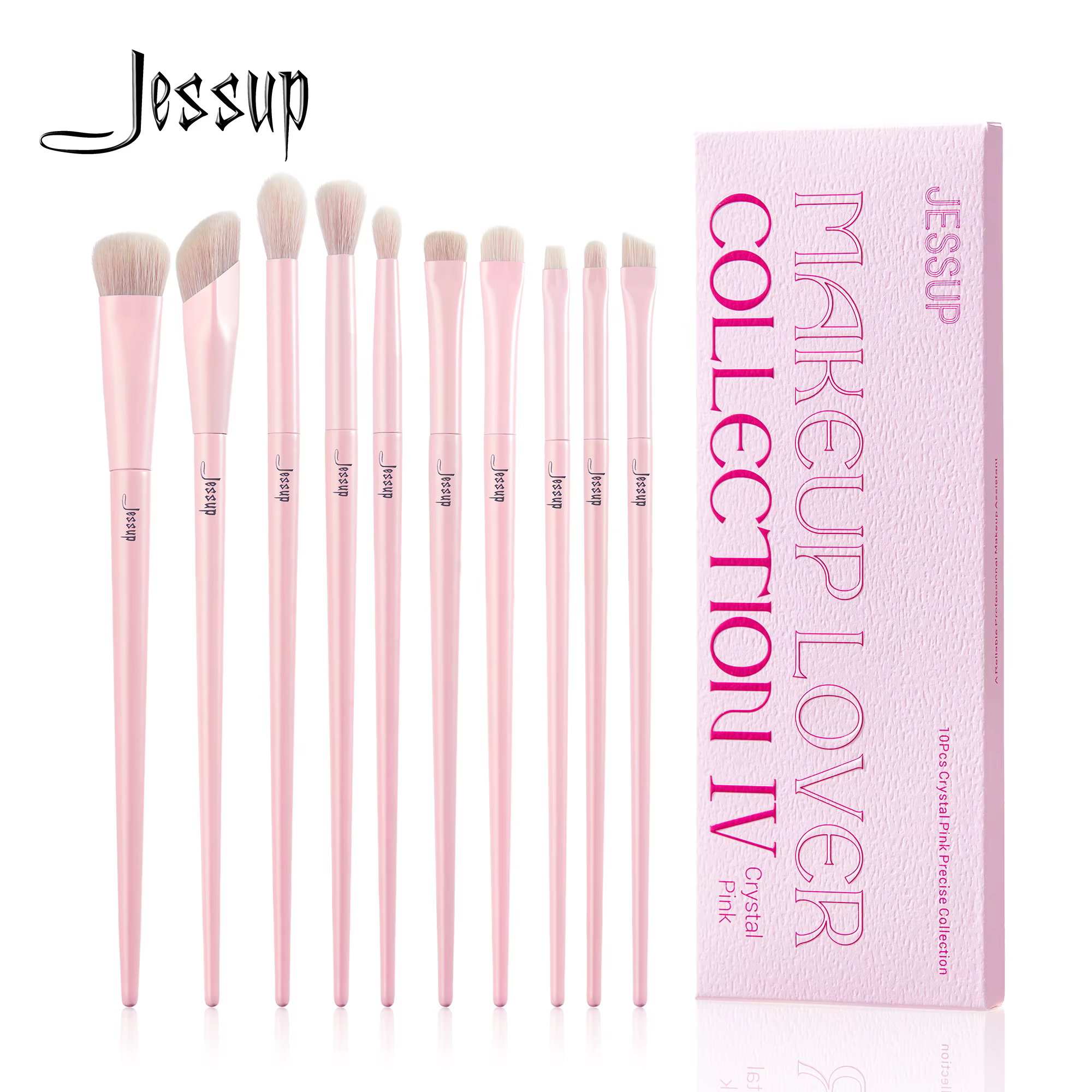 Set de pinceaux Jessup pour ombres à paupières Pinceau maquillage yeux rose Pinceau Correcteur Premi