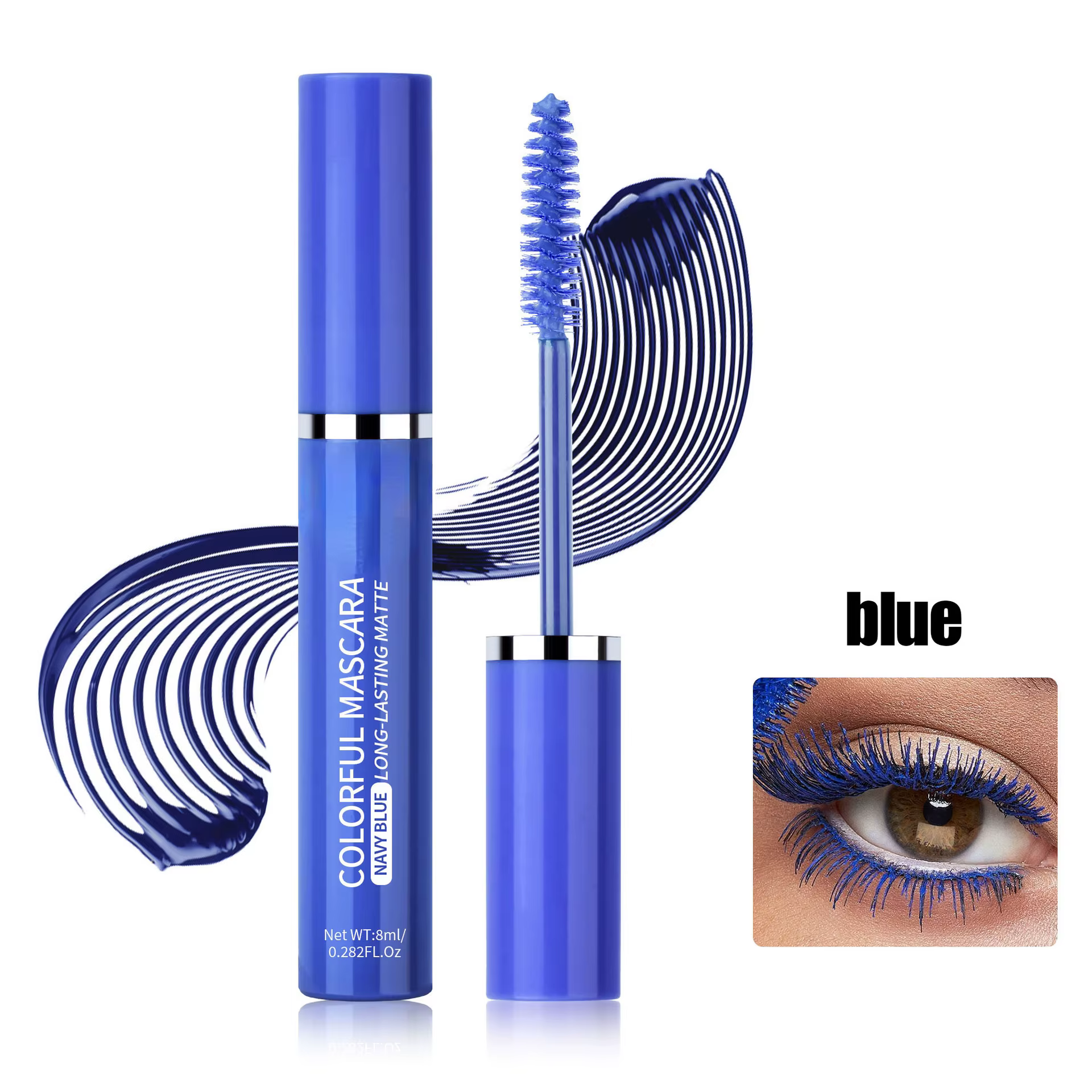 Mascara coloré cils bleu rose vert Mascara imperméable coloré charmant Mascara à friser longue durée