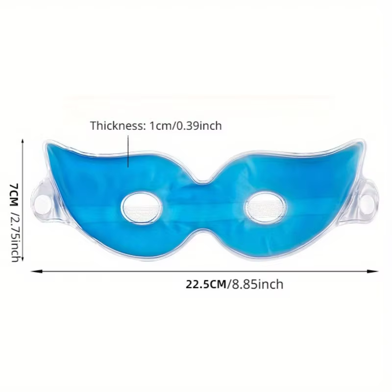 1 morceau de masque pour les yeux en gel souple bleu, masque pour les yeux à double usage à compress