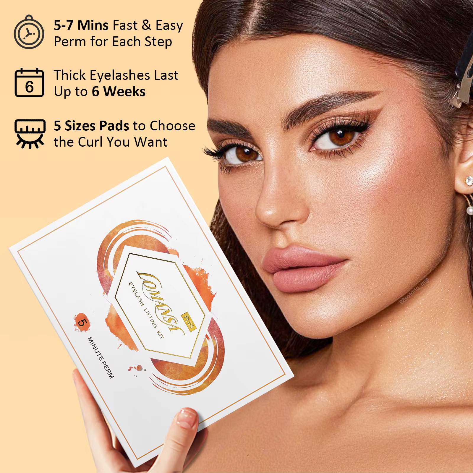 Lomansa – Kit de levage de cils, 8 à 12 Minutes, Lifting instantané, recourbe pour sourcils, Kit de