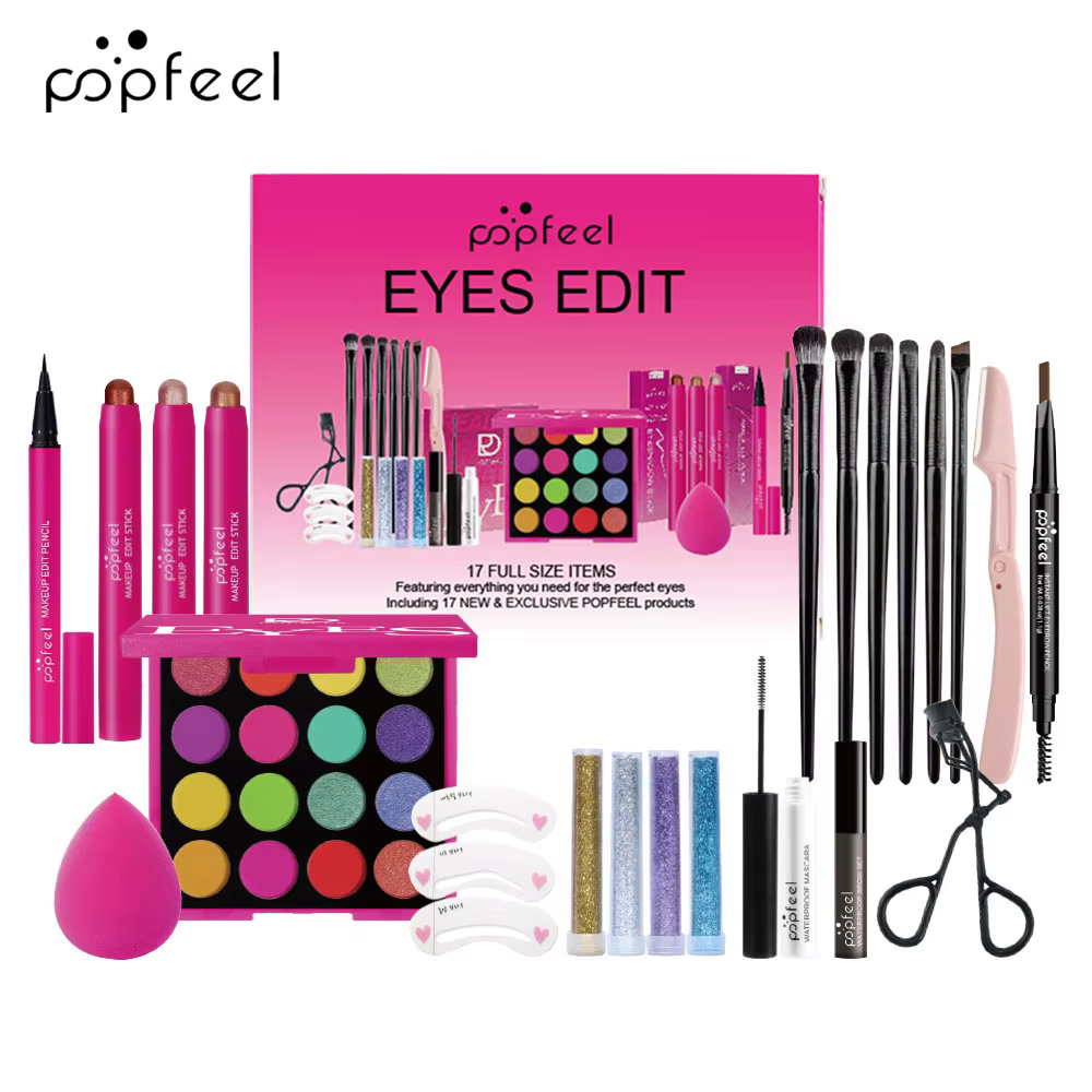 Ensemble de maquillage pour les yeux POPFEEL 22 pièces : comprend une palette de fards à paupières 1