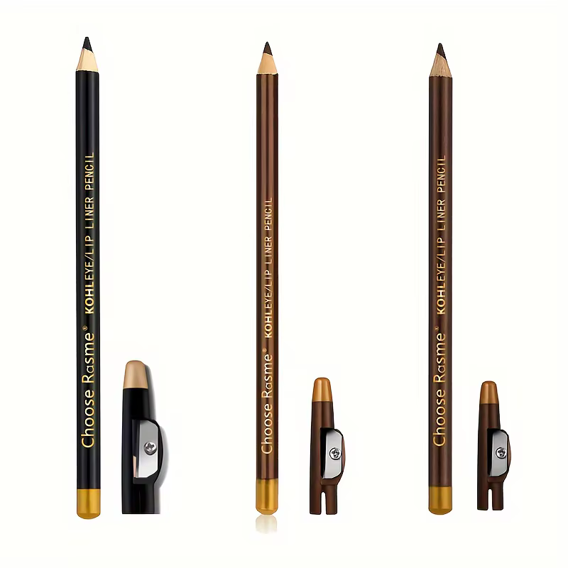 Crayon à sourcils Eyeliner, crayon à lèvres, maquillage naturel, longue durée, noir, café foncé, caf