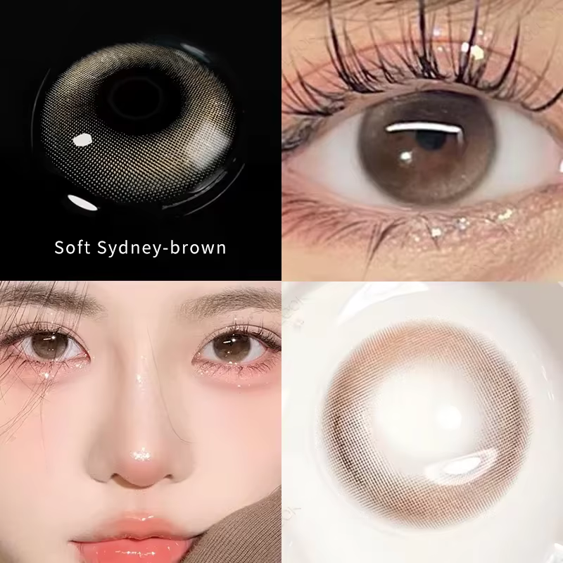 OVOLOOK - Lot de 2 paires de lentilles de contact colorées naturelles 10 tons pour embellir les yeux