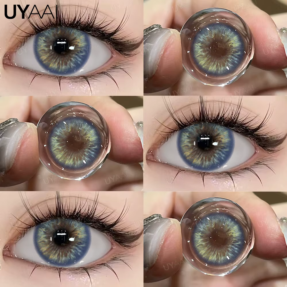 UYAAI 1 paire de lentilles naturelles couleur marron lentilles de Contact pour les yeux lentilles po
