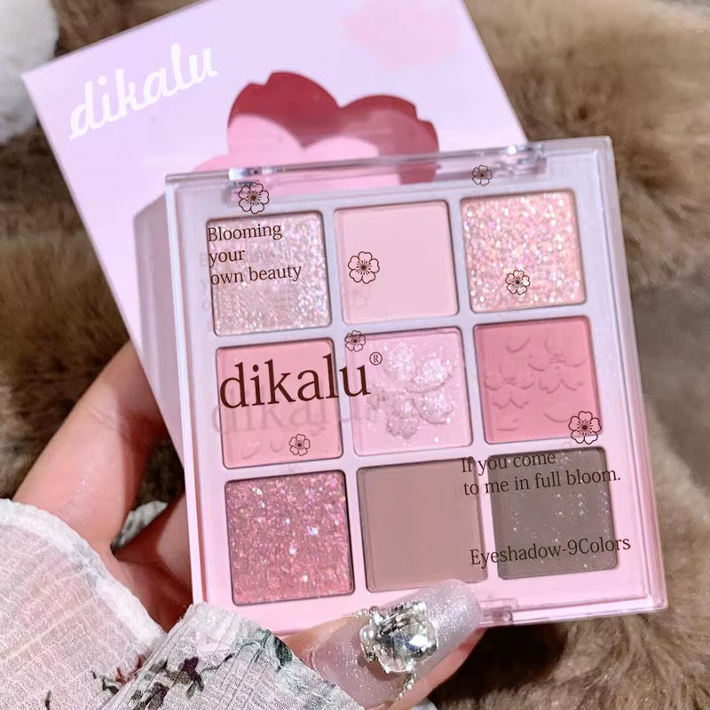 DIKALU 9 couleurs Sakura fard à paupières Palette paillettes mat faible Saturation rose marron nu ma