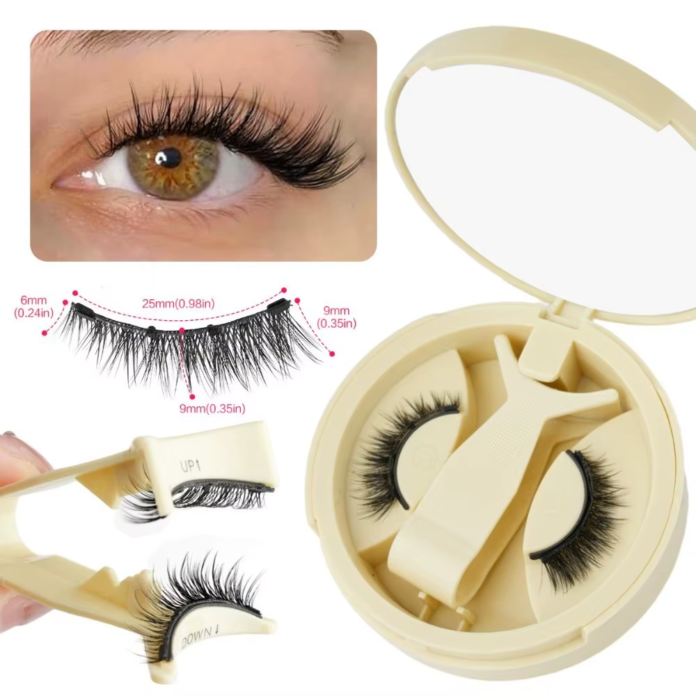 Faux cils magnétiques avec aimants, légers, réutilisables, avec applicateur, maquillage pour les yeu