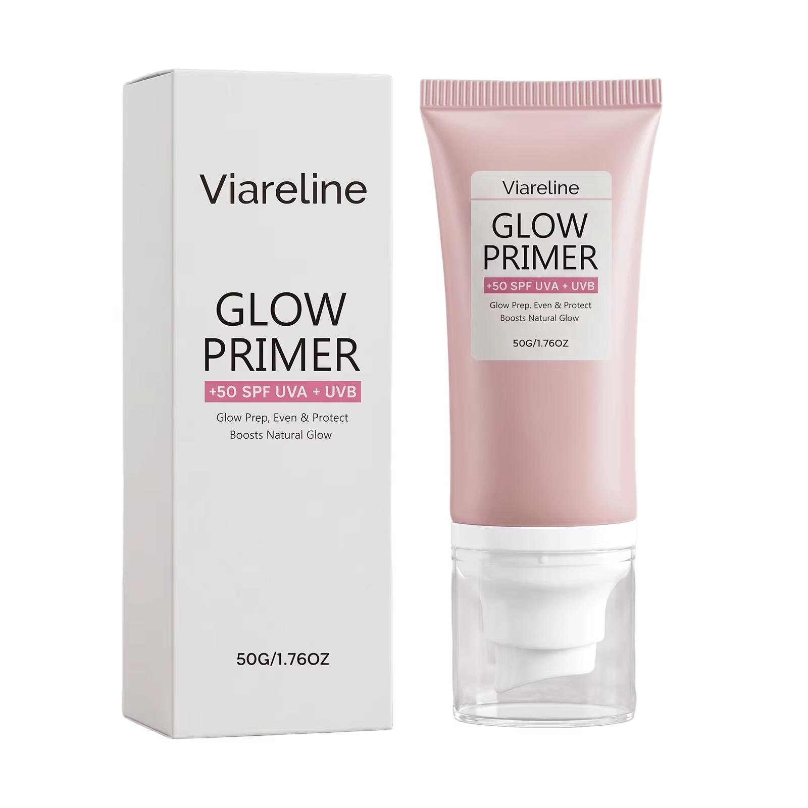 Base de maquillage hydratante illuminatrice 2-en-1 avec protection solaire, estompe les pores, unifi