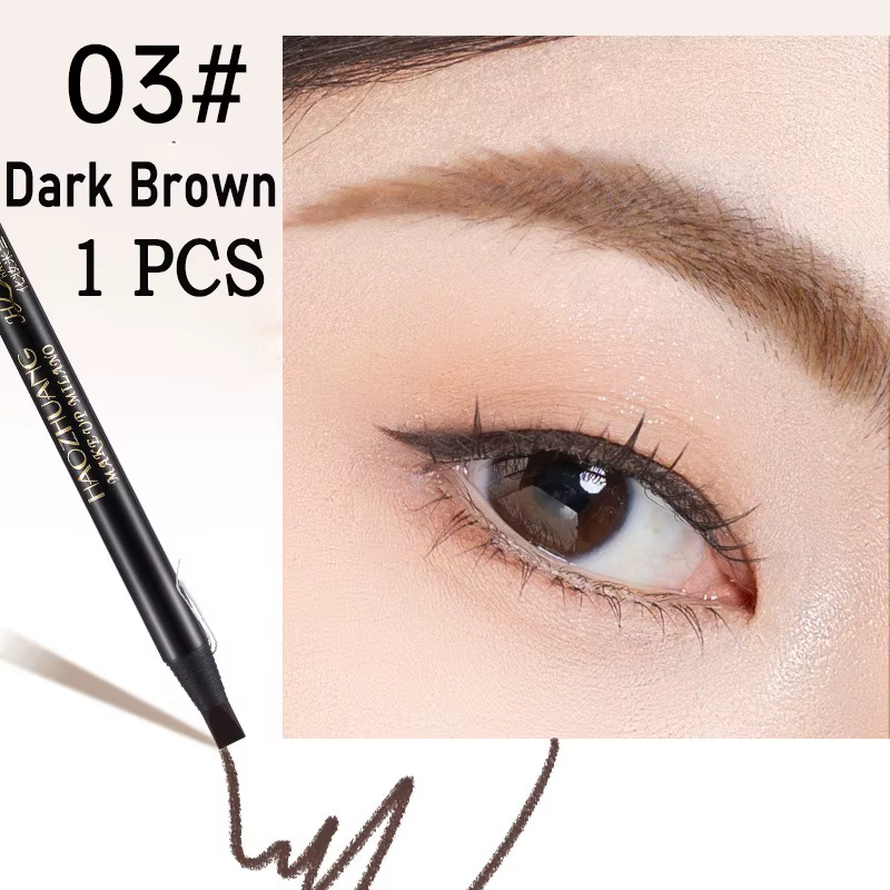 HAOZHUANG – crayon à sourcils à noyau dur, longue durée, étanche, avec brosse, adapté au tatouage de