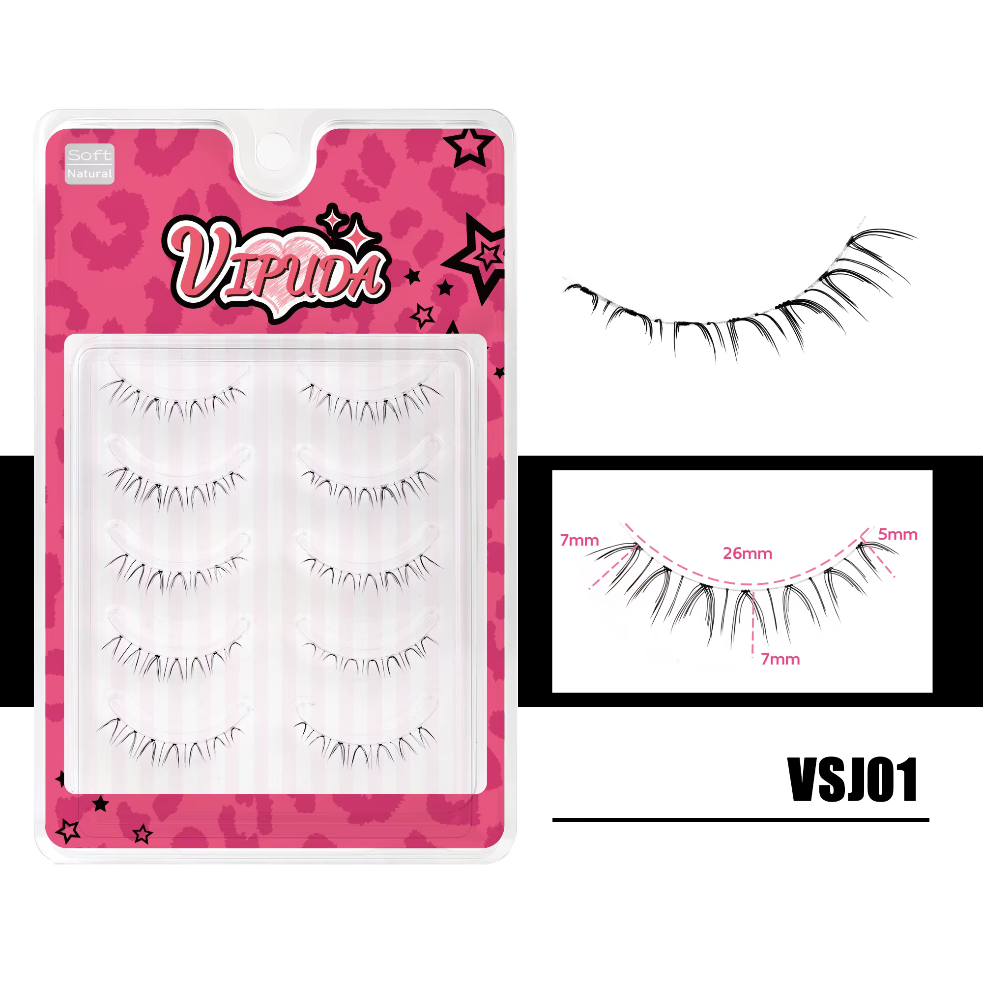 10 paires de cils inférieurs Manga, bande transparente, vaporeux, petite flamme sous les yeux, maqui