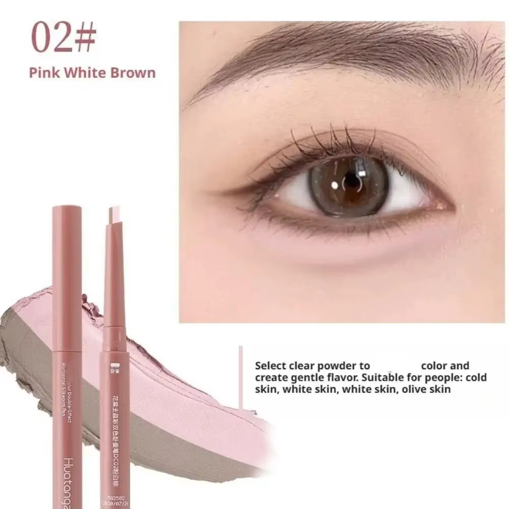 Nouveau crayon de ver à soie couché à Double extrémité, outil de maquillage multifonctionnel pour le
