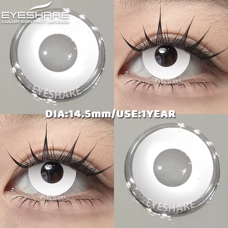 EYESHARE Cosplay lentilles de Contact blanches pour les yeux 1 paire de lentilles colorées Anime maq