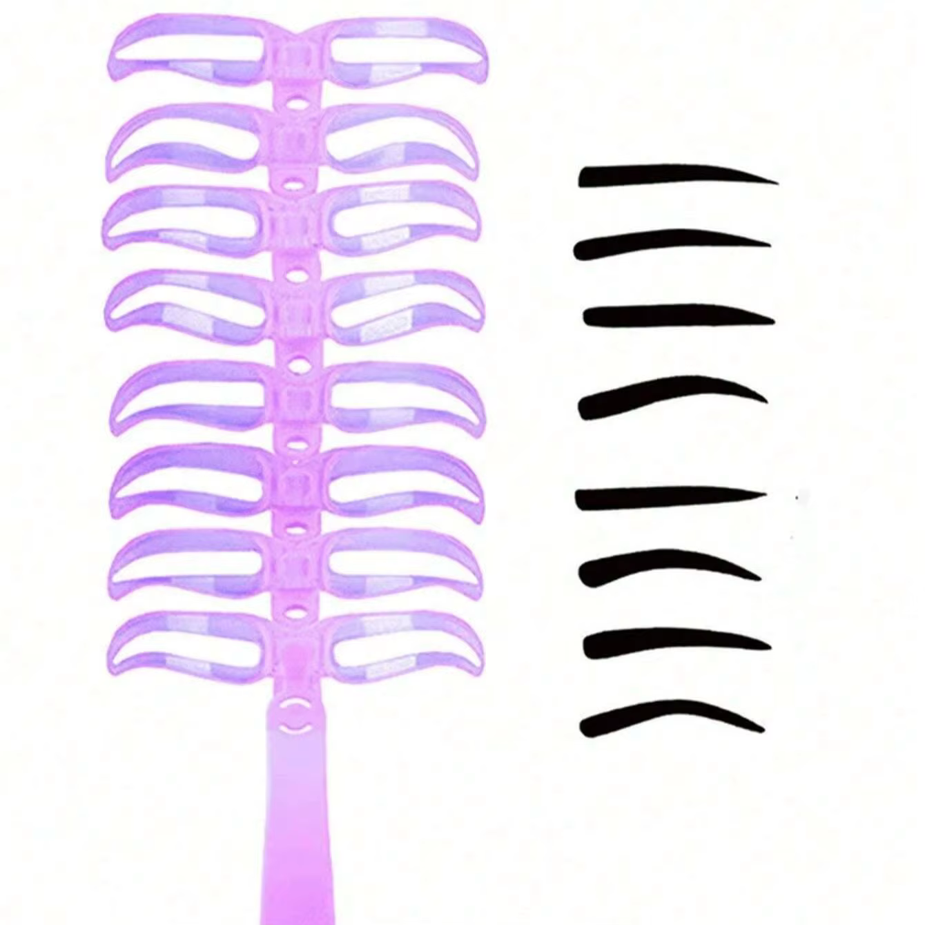 Ensemble de gabarits à sourcils réutilisables 8 en 1, outil de gabarit à sourcils, outil de maquilla