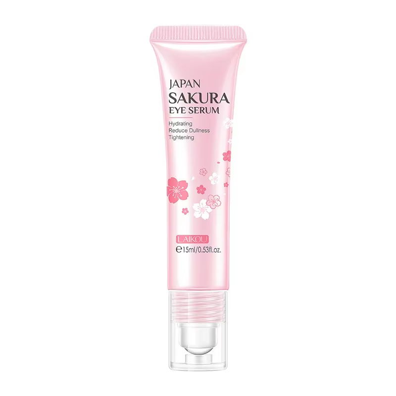    Sérum pour les yeux LAIKOU Sakura avec rouleau de massage anti-âge, hydratant et éclaircissant, 