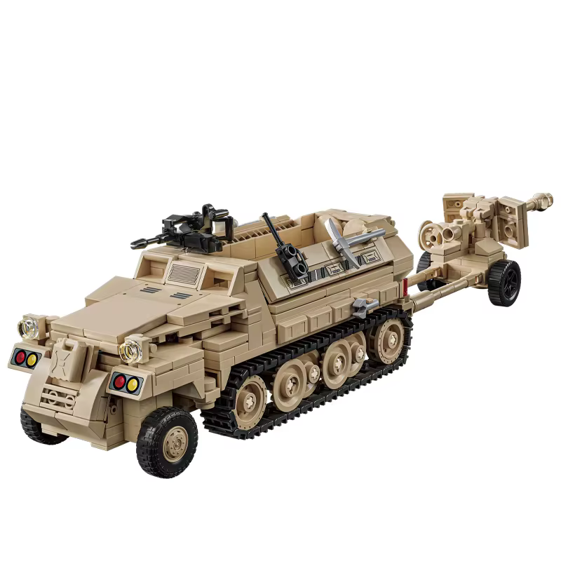 Véhicule blindé semi-entraîné SWAT pour soldats militaires, à assembler, blocs de construction, briq