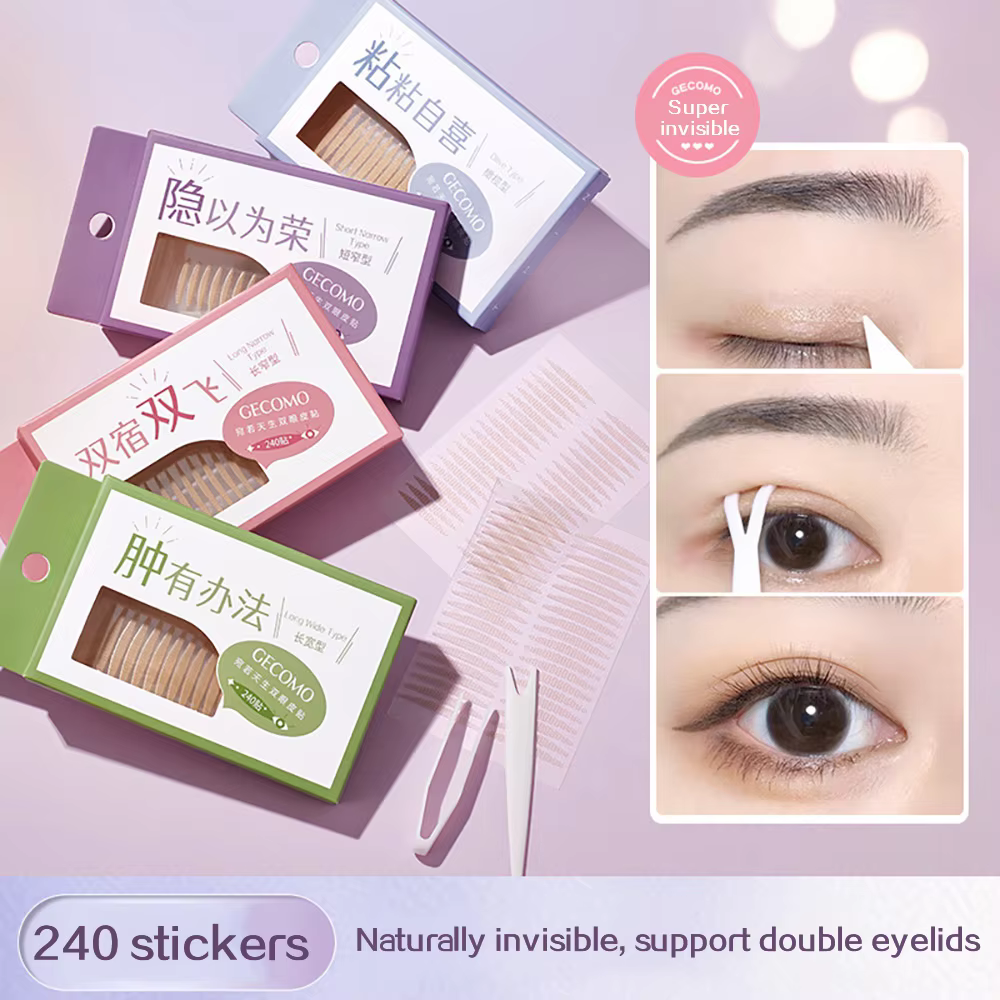 Autocollants Double paupière, 240 pièces, bandes de beauté naturelles invisibles et durables pour fa