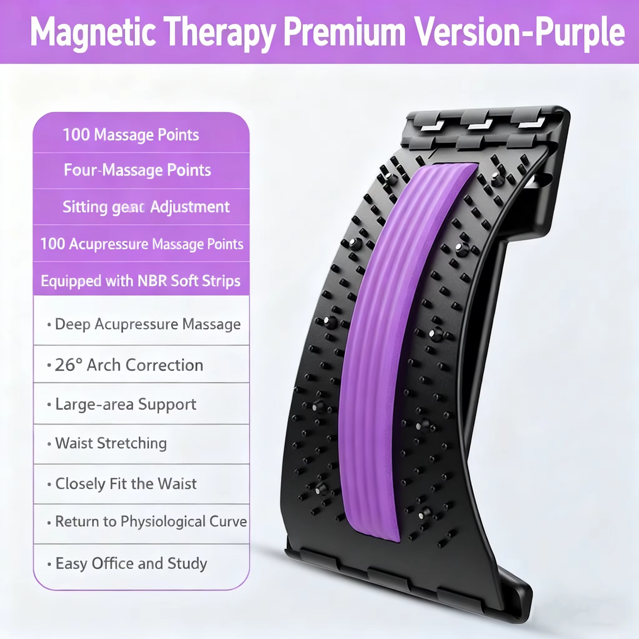Masseur lombaire de soutien dorsal, relaxant vertébral, civière de traction lombaire pour le soulage