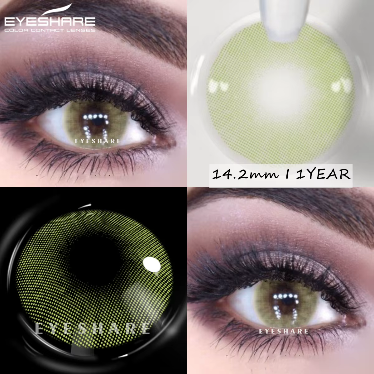 EYESHARE lentilles de contact de couleur pour les yeux 2 pièces lentilles de couleur bleu vert auror