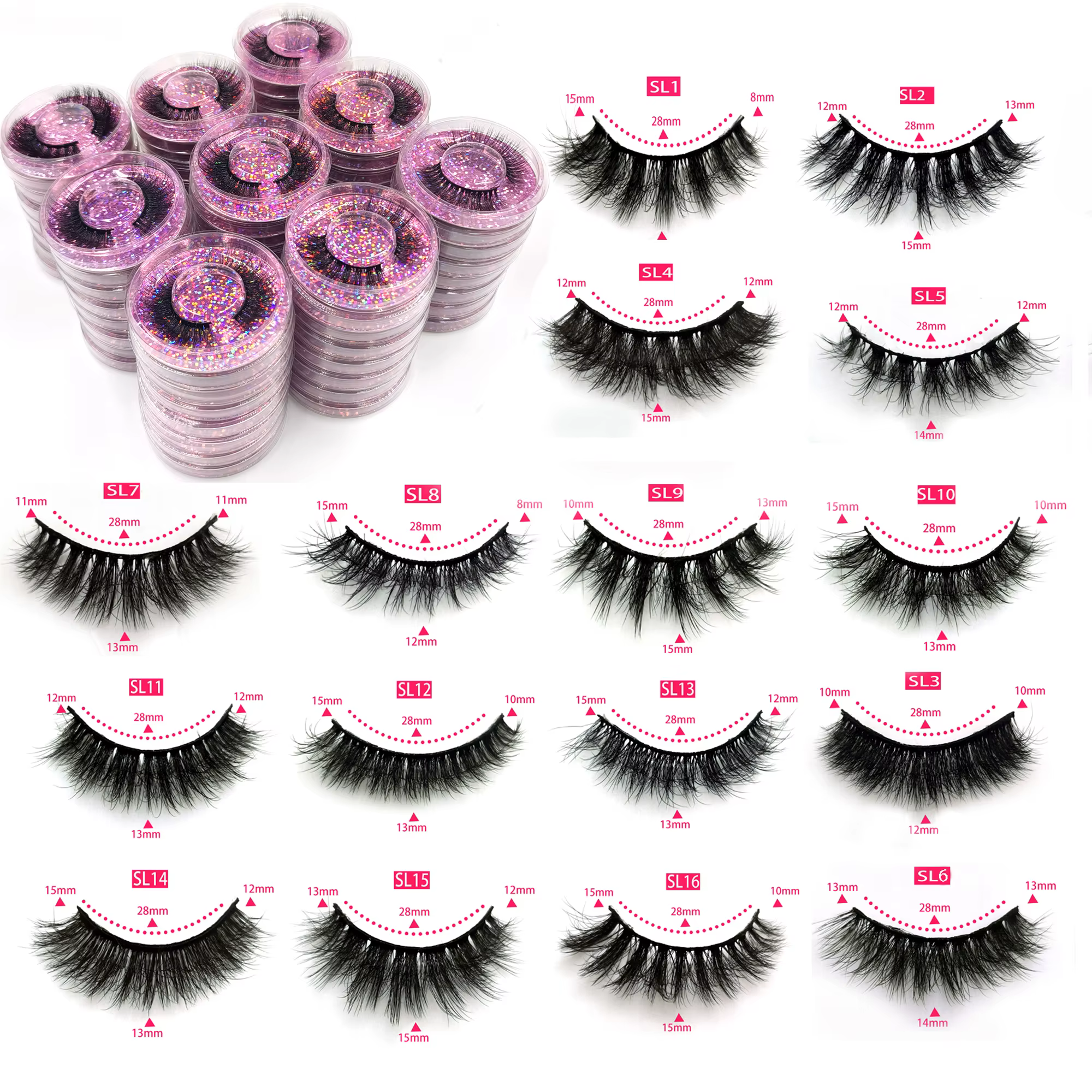 Cils Logo personnalisé 30/50/100 paires Faux cils de vison 3D maquillage moelleux épais Faux cils en
