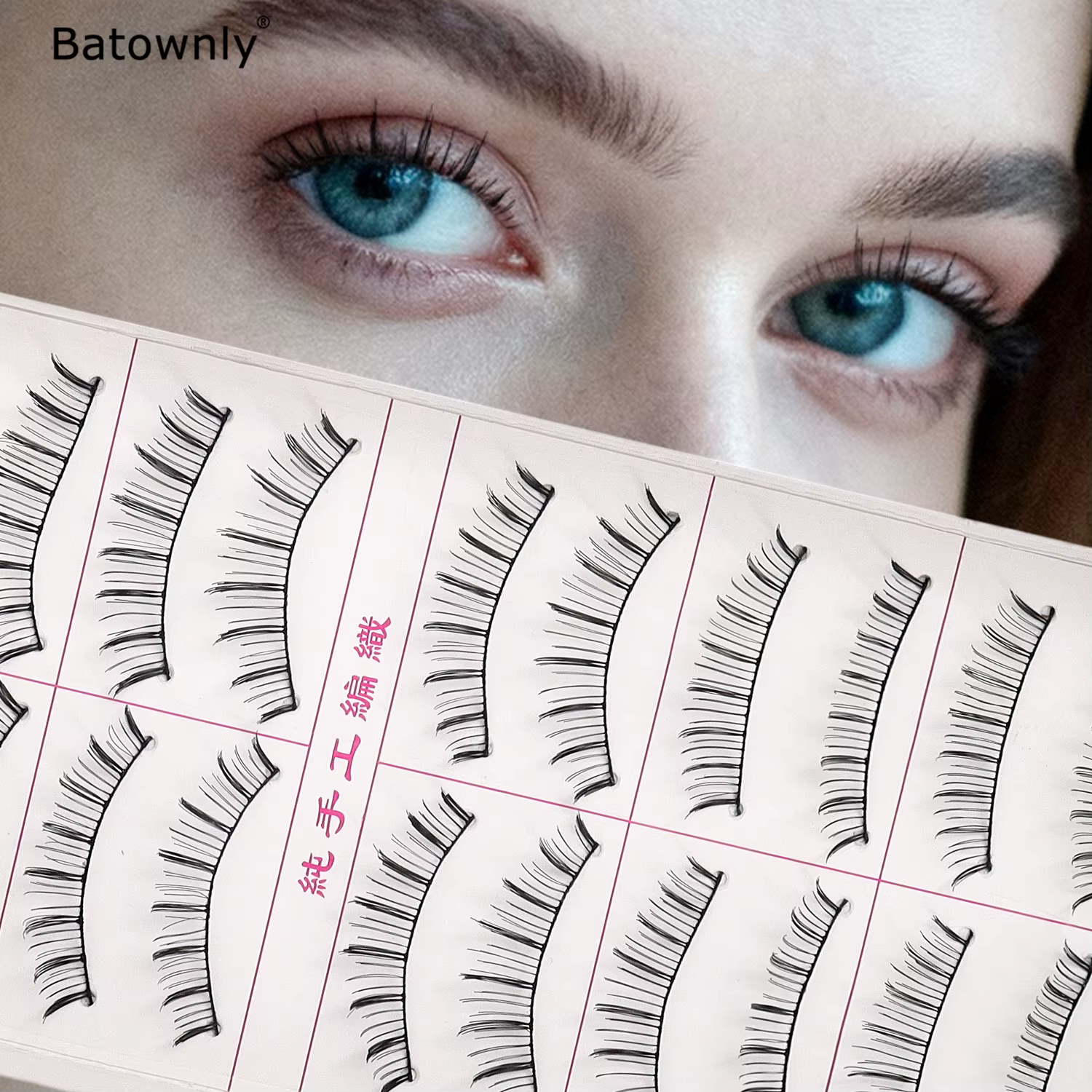 10 paires de faux cils naturels, au toucher distinct et confortable, légers et faits à la main, adap