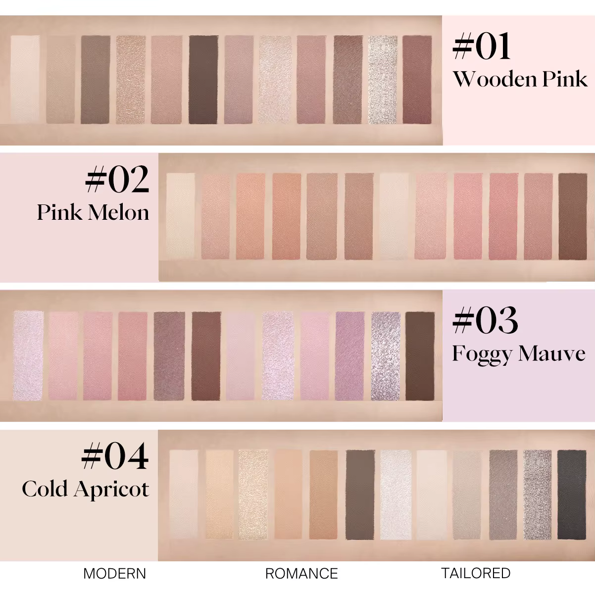 JOOCYEE Palette de fards à paupières 12 nuances