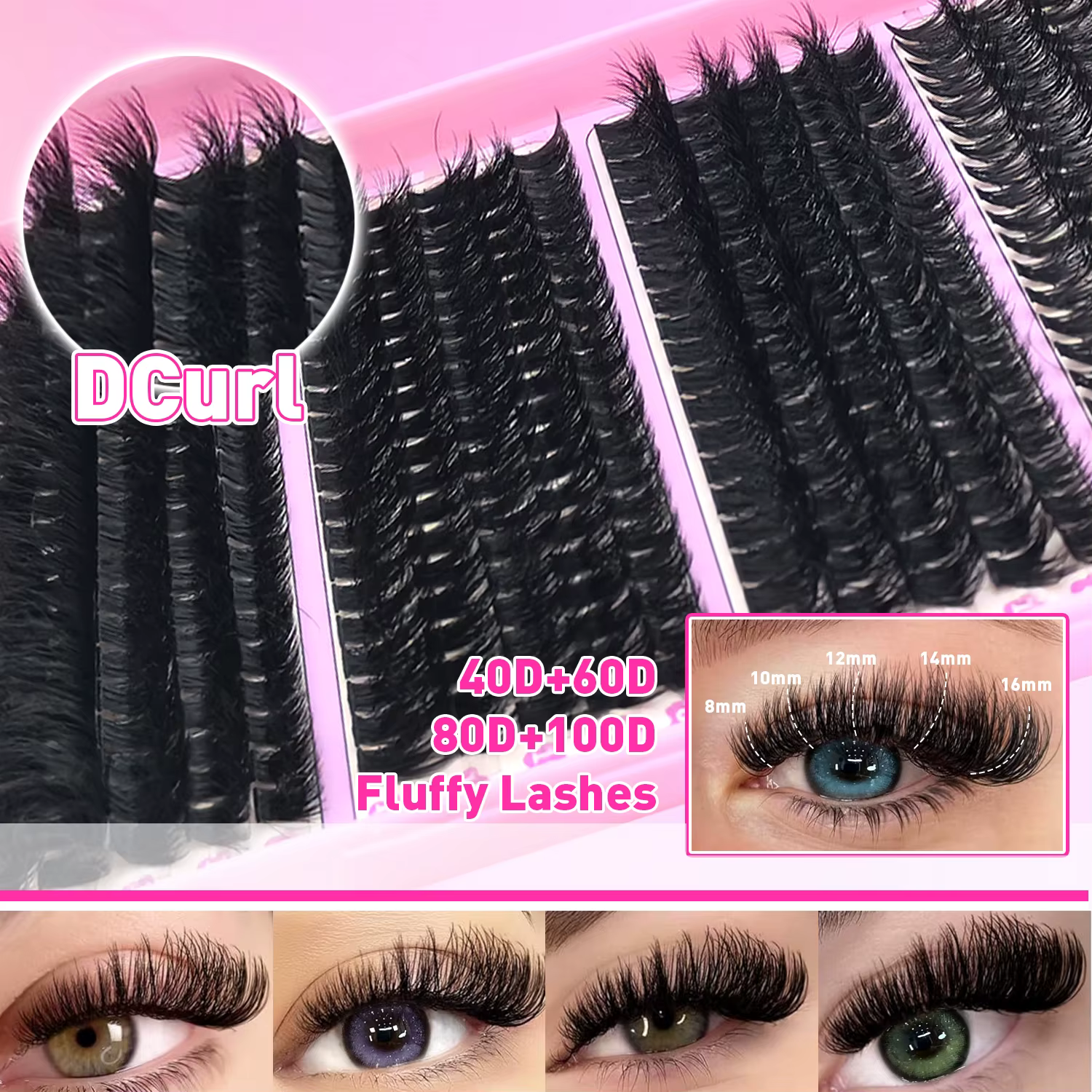 400/320 pièces grappes de cils moelleux Extensions de cils individuelles 4 Styles mélangés 40D 60D 8