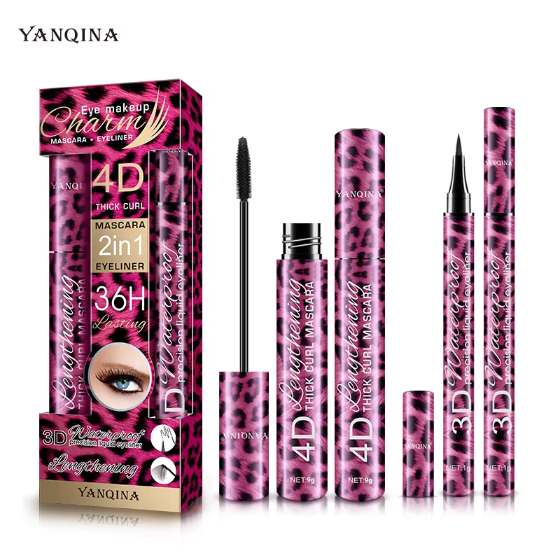 Ensemble Eyeliner et Mascara Anti-bavures Longue Tenue Volumisant Gel Eyeliner