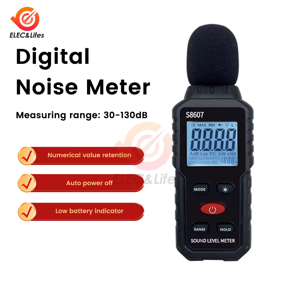 S8607 numérique 30 ~ 130db décibelomètre DB sonomètre mesure du niveau de bruit sonore décibelomètre