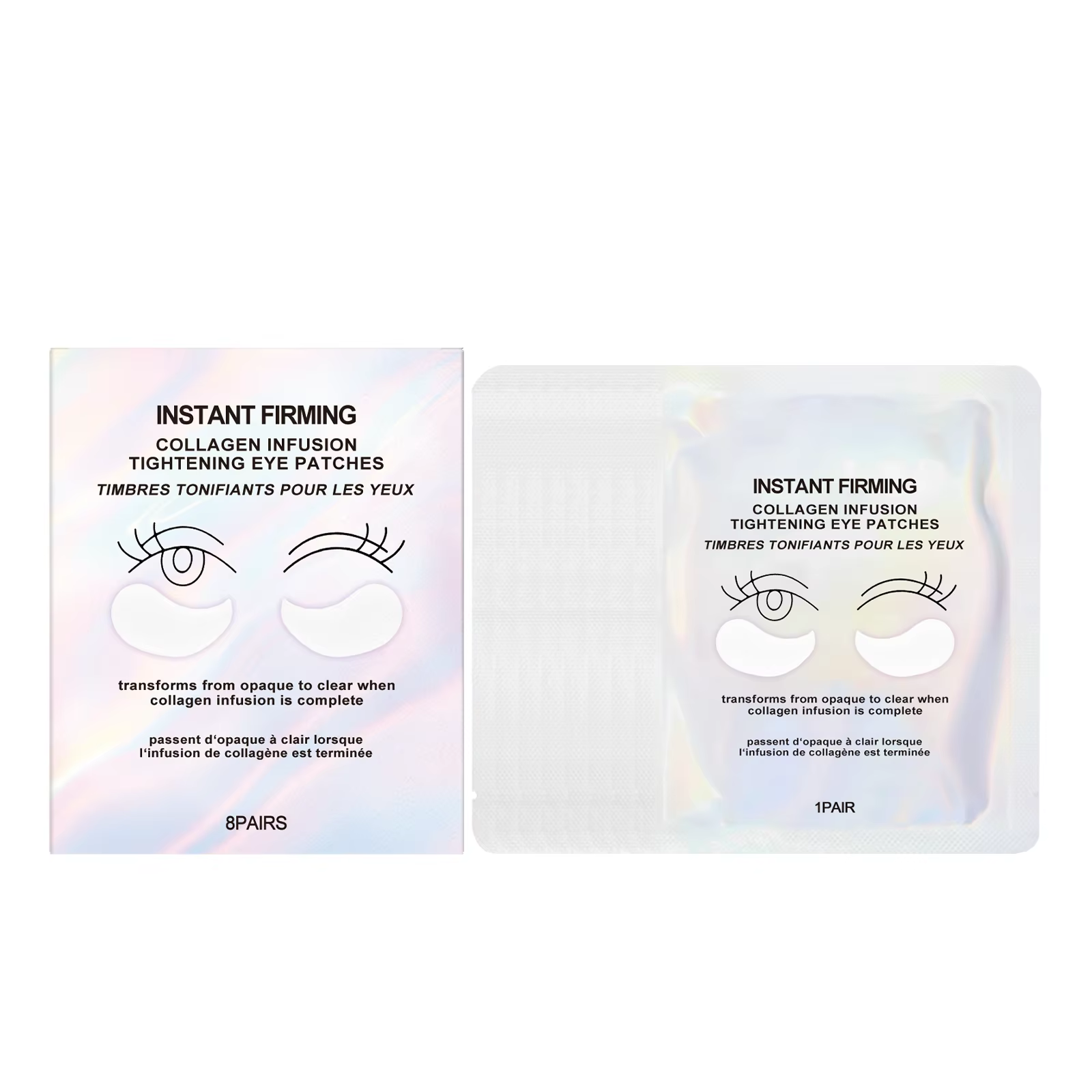 Patch de serrage au collagène pour les yeux, pour les cernes, poches gonflées, réduction, hydratant,