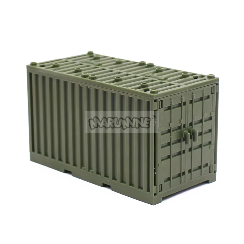 Marumine MOC – boîtes de conteneurs militaires, accessoires en briques, blocs de construction de scè