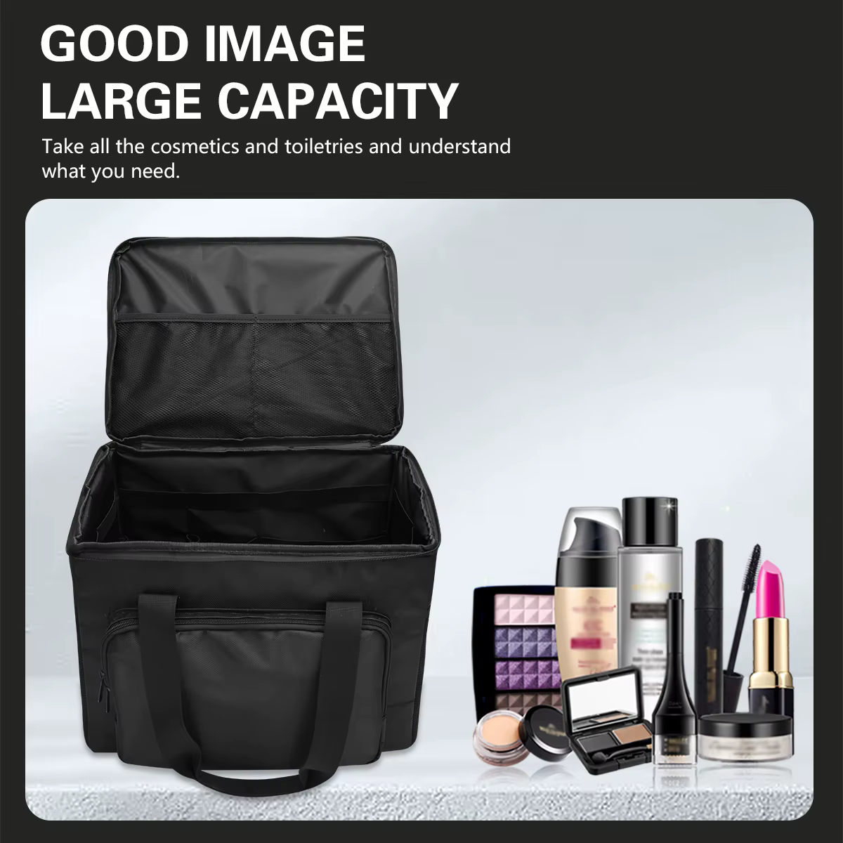 Sac de rangement grande capacité pour outils et ciseaux, trousse de maquillage pour salon de coiffur