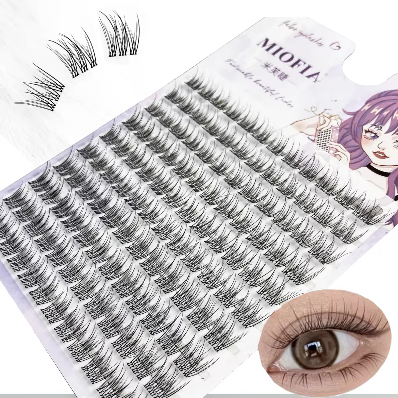 1/boîte 120 paquets vison faux cils naturel russe 3D laes individuel extension de cils cluster outil