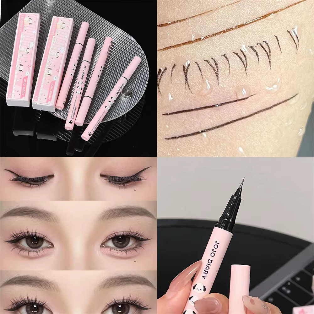 Stylo Eyeliner Liquide Ultra Fin 3 Couleurs Noir Imperméable Marron Effet Nacré Maquillage Yeux Gran