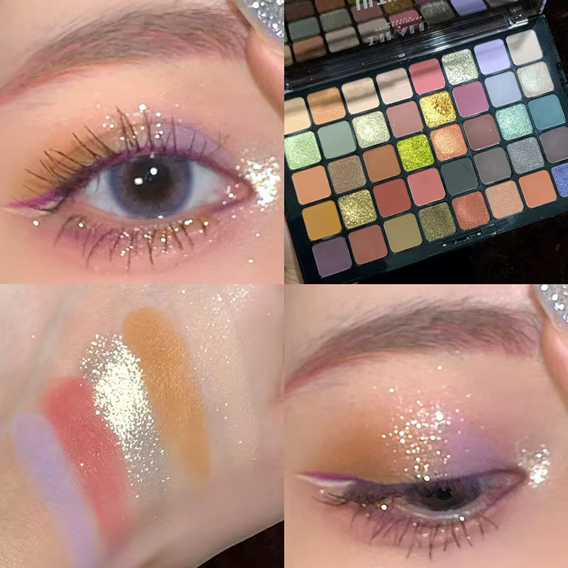 DIKALU Palette de fard à paupières 40 couleurs Utopia Queen Earth Pearl Matte Brillant Palette multi