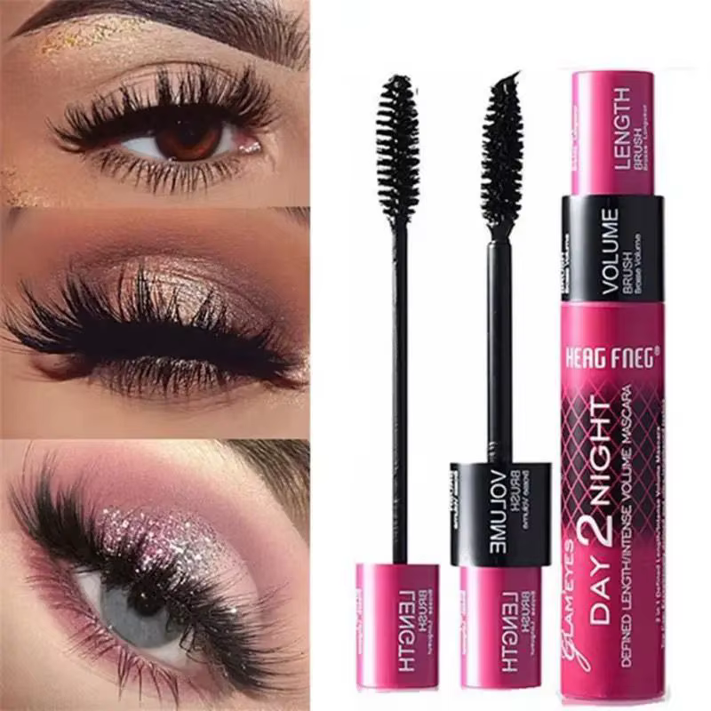 Mascara à cils en Fiber de soie, imperméable, Extension de cils longue durée, fins et longs, noirs, 
