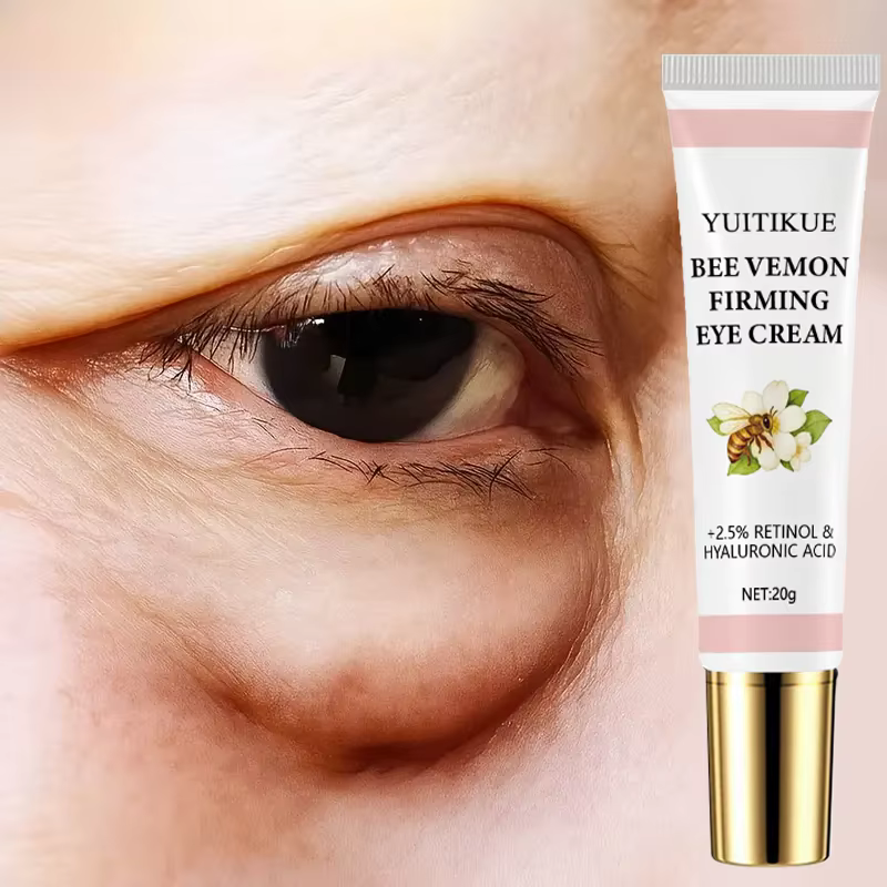 Crème raffermissante pour les yeux au venin d'abeille 20g - avec 2,5% rétinol et acide hyaluronique,