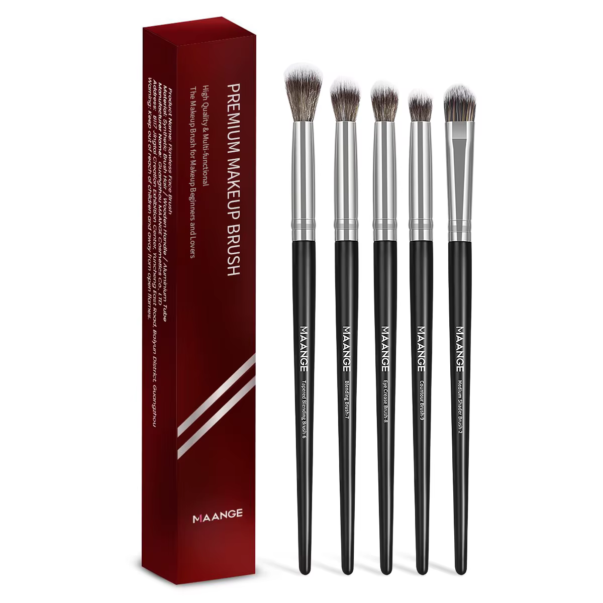 Ensemble de pinceaux de maquillage pour ombre à paupières, 5 pièces, correcteur, cosmétique, poils s