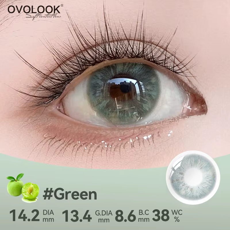 OVOLOOK - 2 pièces/paire Lentilles de contact colorées de style coréen pour les yeux, effet d'agrand