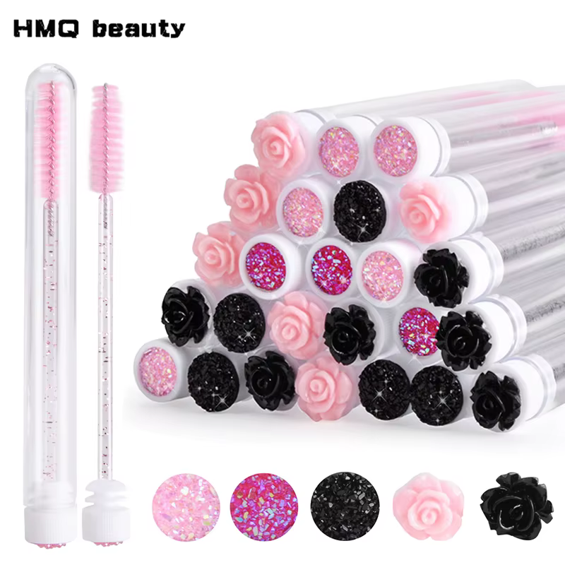 Brosses à cils de poulet réutilisables, tubes de brosse à cils, baguettes de mascara, Végétde cils a