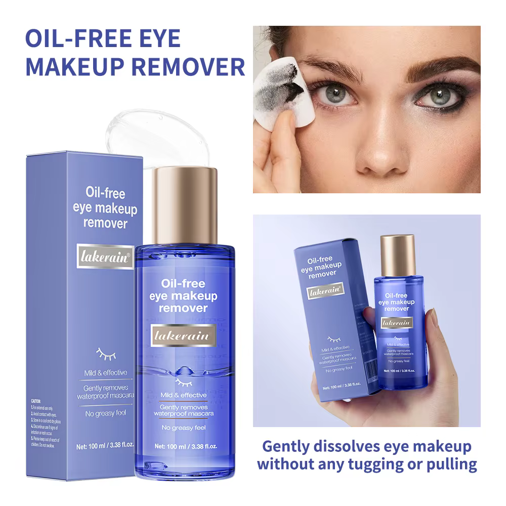 Lakerain Démaquillant pour les yeux sans huile Non irritant, efficace et démaquillant en douceur