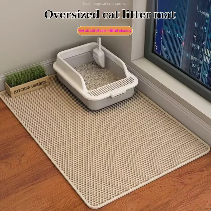 Tapis de litière pour chat, conception à 2 couches, technologie de piégeage du sable de qualité supé