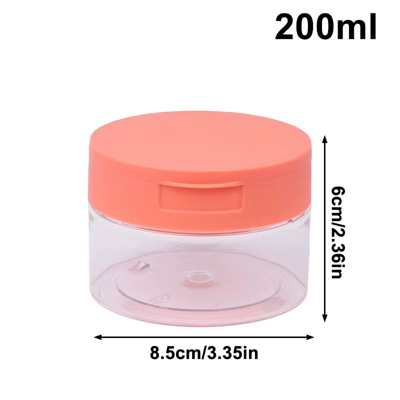 ♡ Pot de 200-350 ml pour démaquillant avec pince à épiler, pots ronds transparents, bouteille vide à