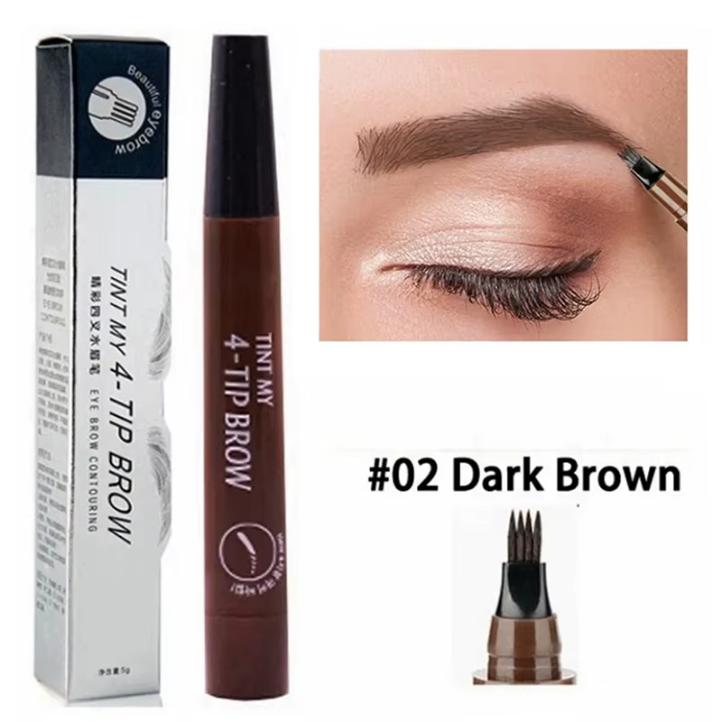 Crayon à sourcils 4 points Maquillajes Para Mujer, liquide imperméable, maquillage longue durée, cos