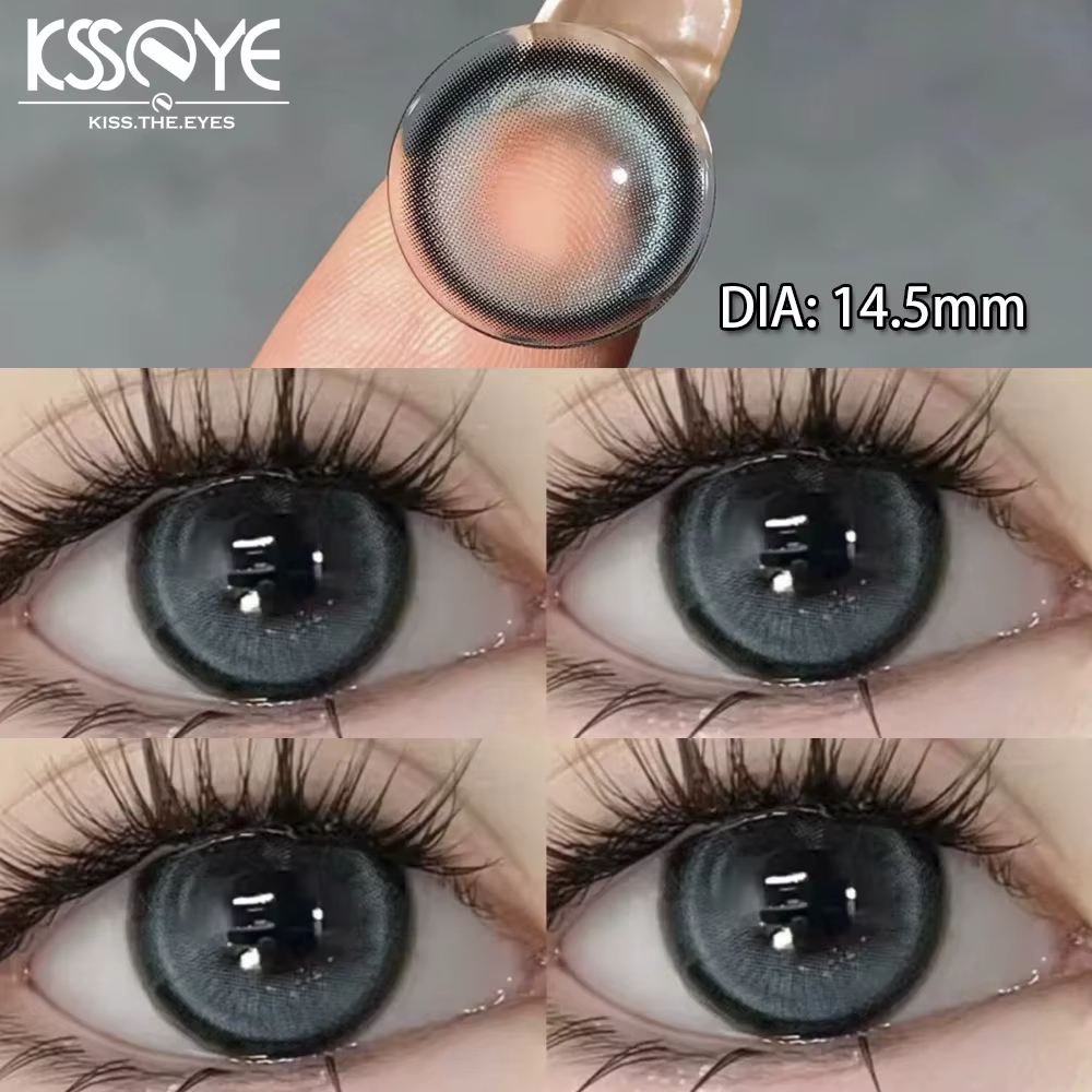 KSSEYE-Lentilles de contact bleues avec myopie dioptrie, contacts oculaires de haute qualité, beauté