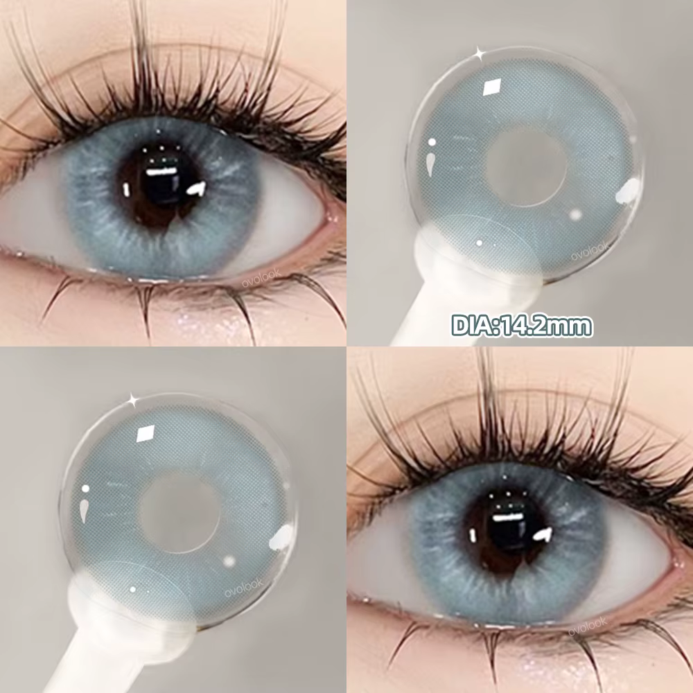 OVOLOOK-2pcs lentilles de Contact colorées sur ordonnance pour les yeux lentilles violettes beauté é