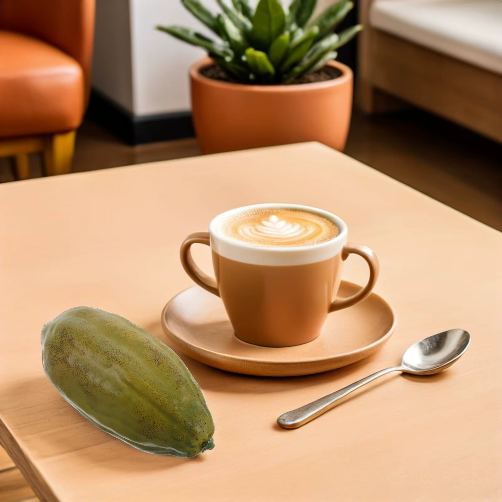 Faux fruit de cacao réaliste, fruit de café artificiel, accessoire de table, ornement de cacao simul