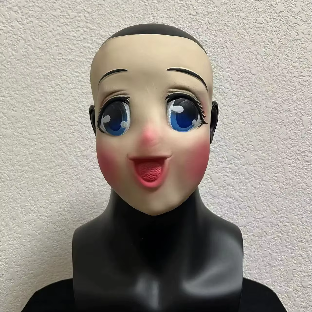 Masque réaliste de femme aux grands yeux, style Lolita, demi-visage en latex, pour cosplay, dessin a