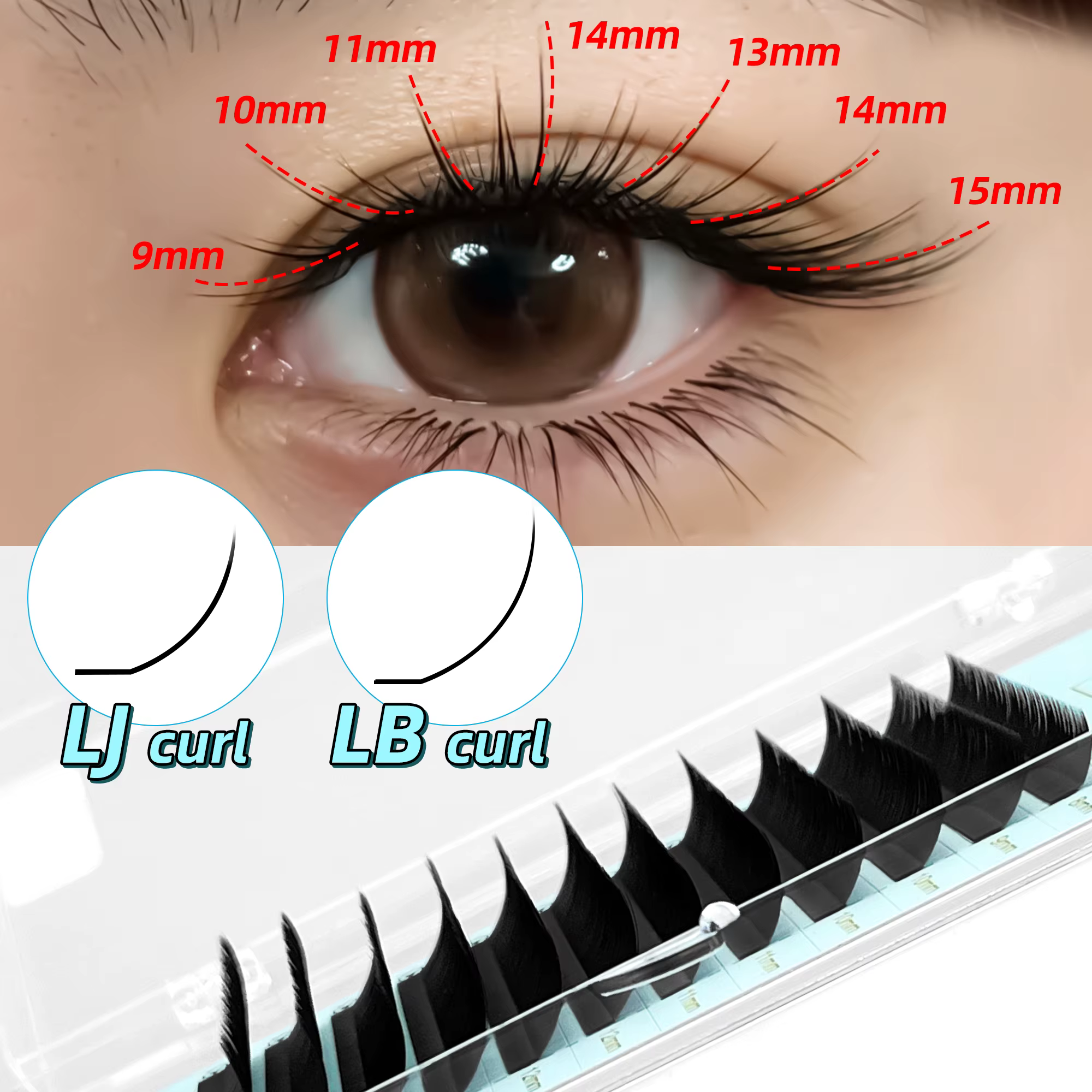 Abonnie LJ Curl Cashmere Extensions de cils classiques LB curl Cils moelleux Noir mat