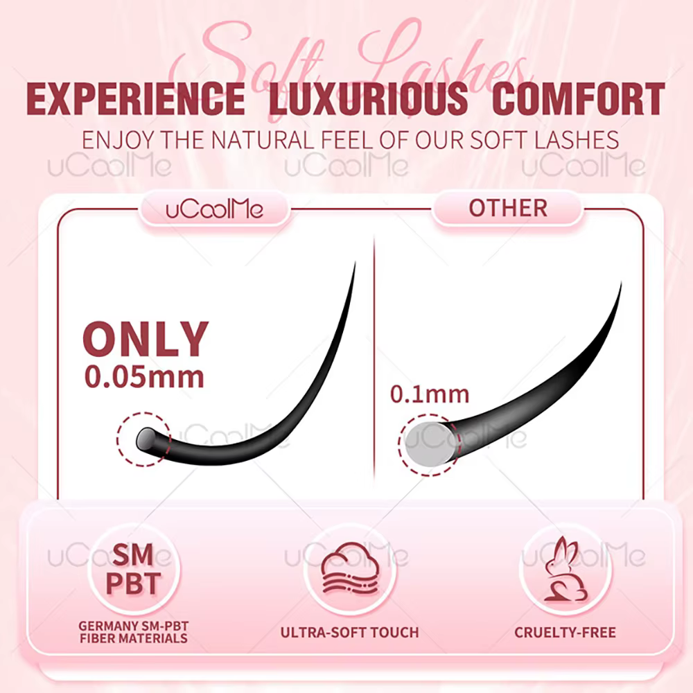 UCoolMe cils marron flore D Curl naturel vaporeux et léger segmenté cils grappe pour le maquillage à