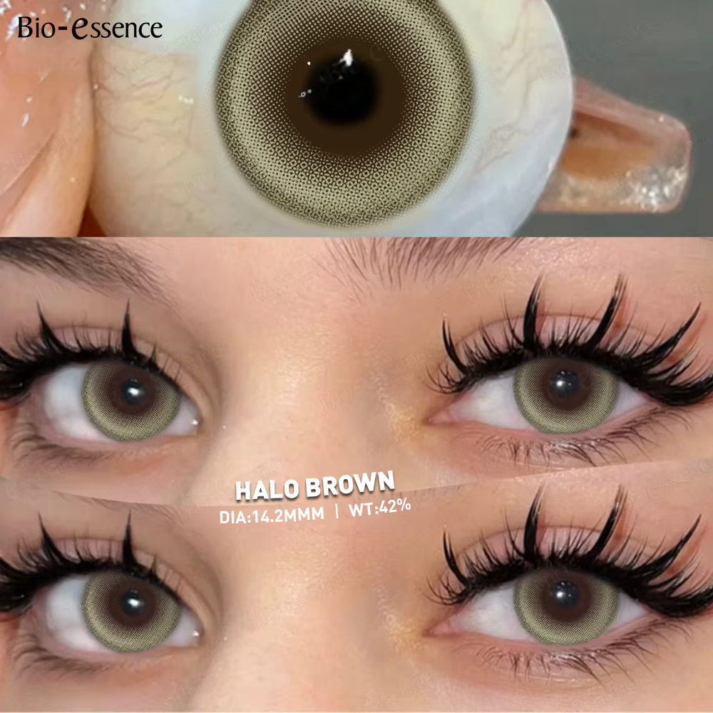 Lentilles de contact colorées grises Bio-essence pour les yeux, style coréen, lentilles bleues natur