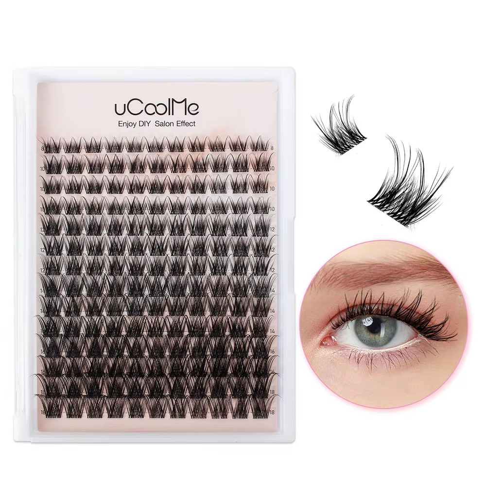 Extensions de cils uCoolMe Lashes Secret D Curl avec dissolvant de colle et de scellant, faciles à p